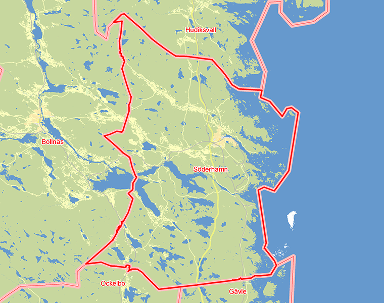 Karta över Söderhamn