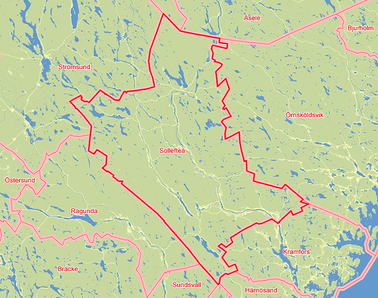 Karta över Sollefteå