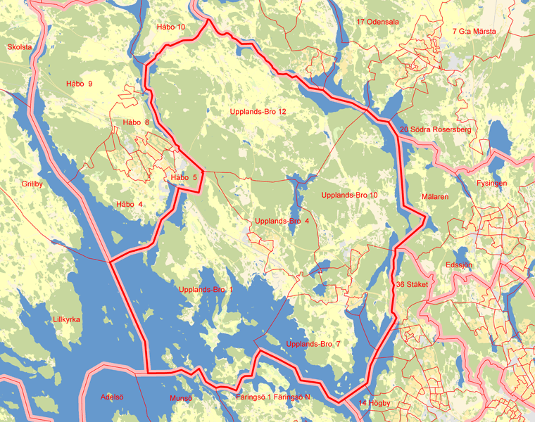Karta över Upplands-Bro
