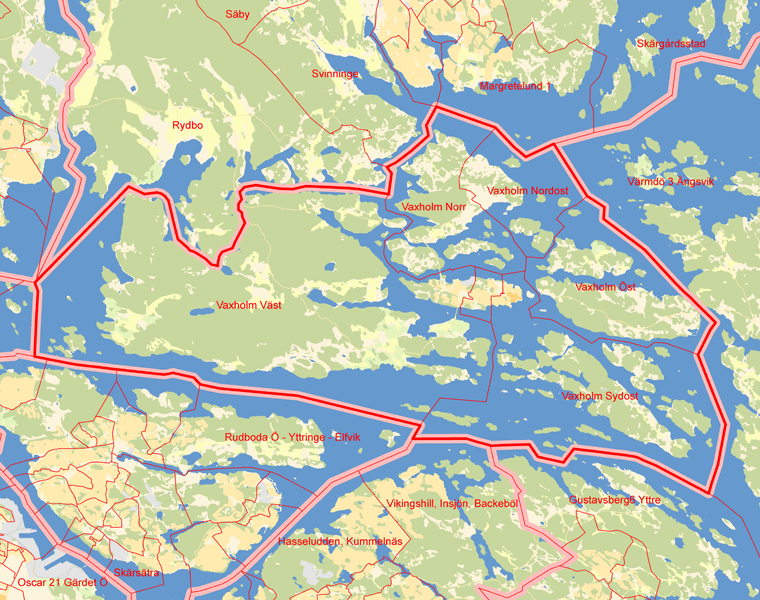 Karta över Vaxholm