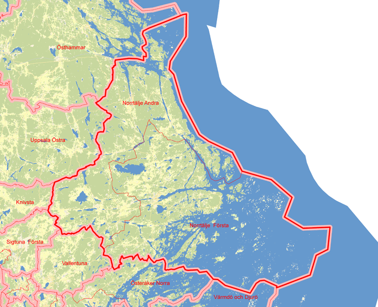 Karta över Norrtälje