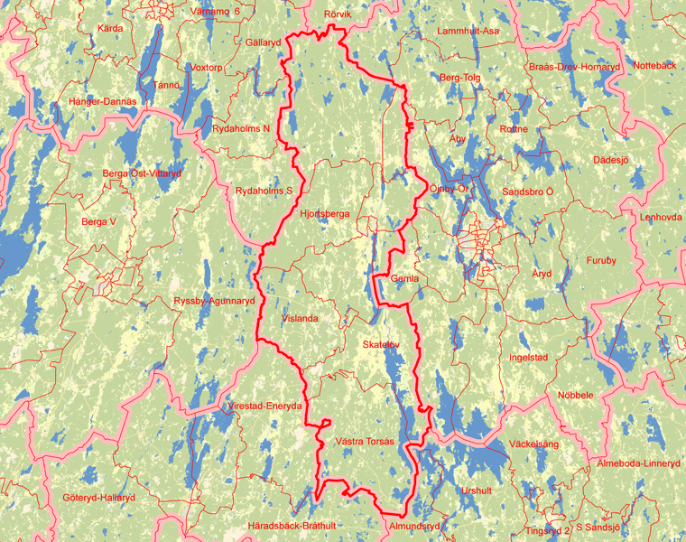 Karta över Alvesta