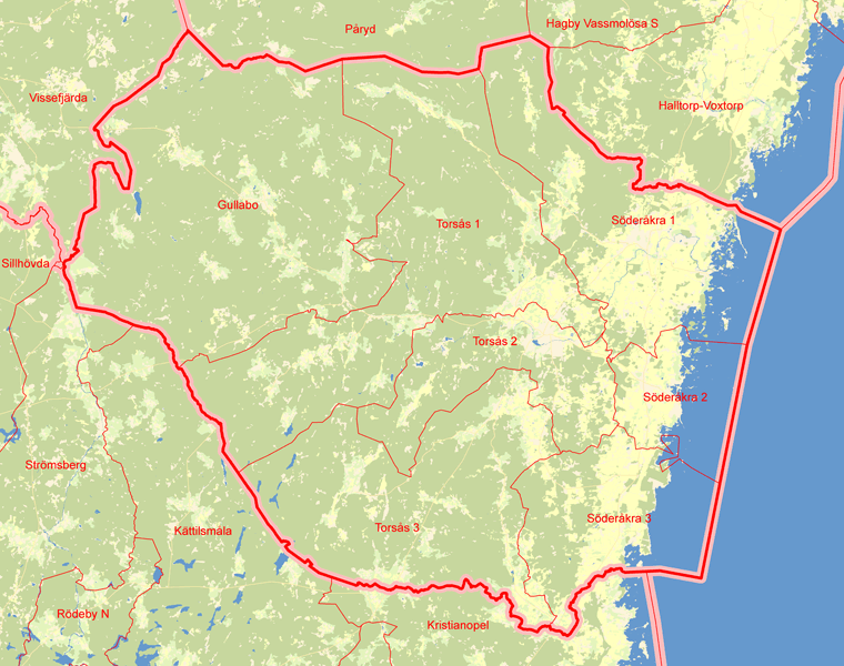 Karta över Torsås