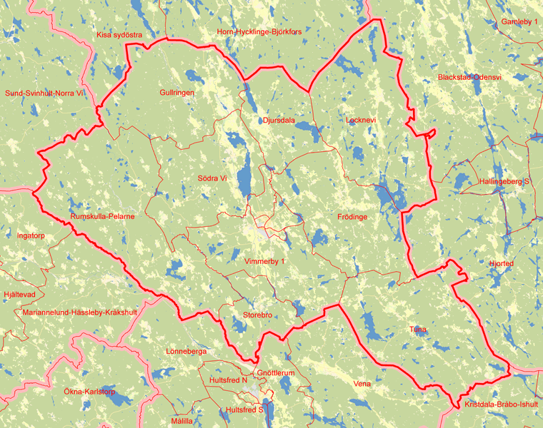 Karta över Vimmerby