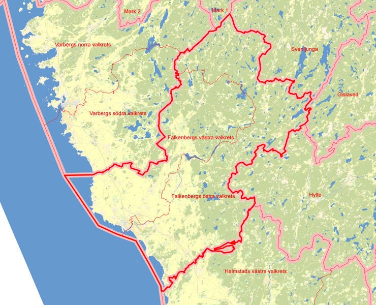 Karta över Falkenberg