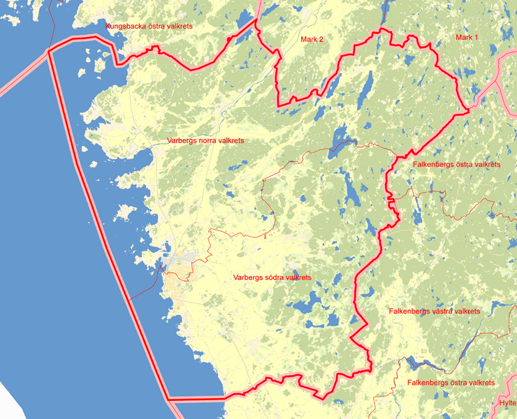 Karta över Varberg