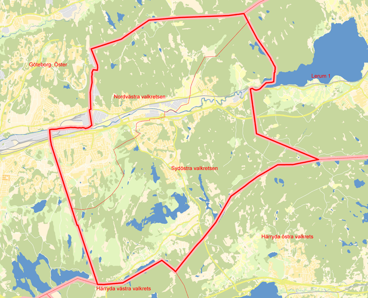 Karta över Partille