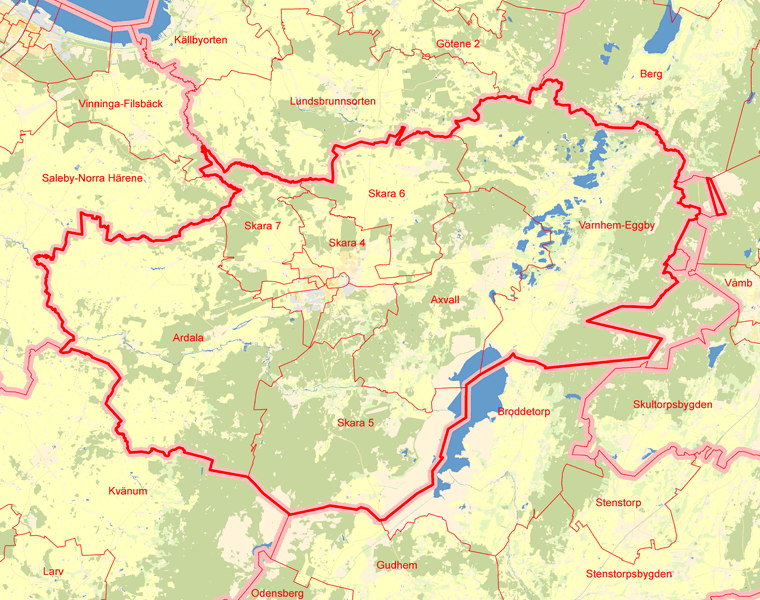 Karta över Skara