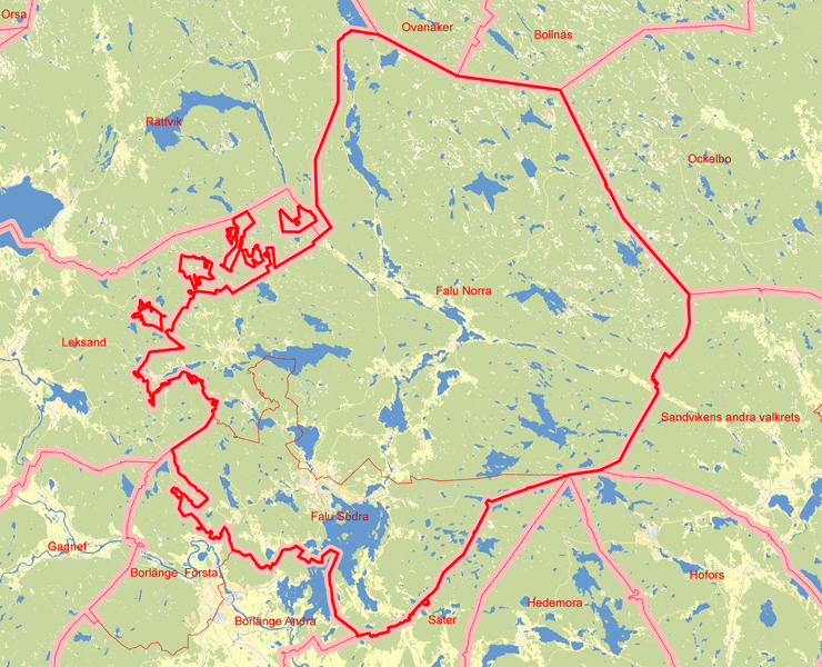 Karta över Falun