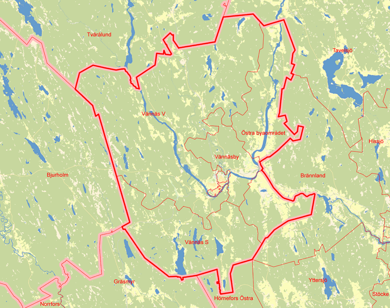 Karta över Vännäs