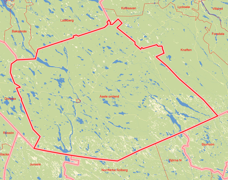 Karta över Åsele