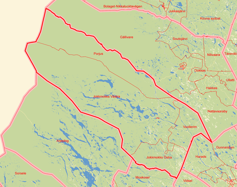 Karta över Jokkmokk