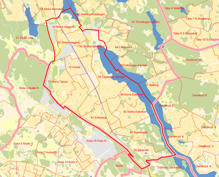 Karta över Sollentuna  Första