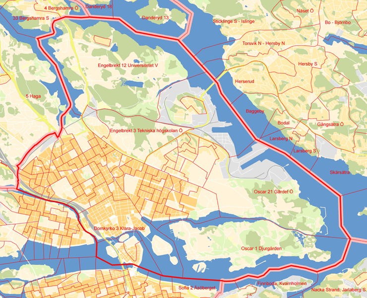 Karta över 3 Norrmalm-Östermalm-Gamla Stan