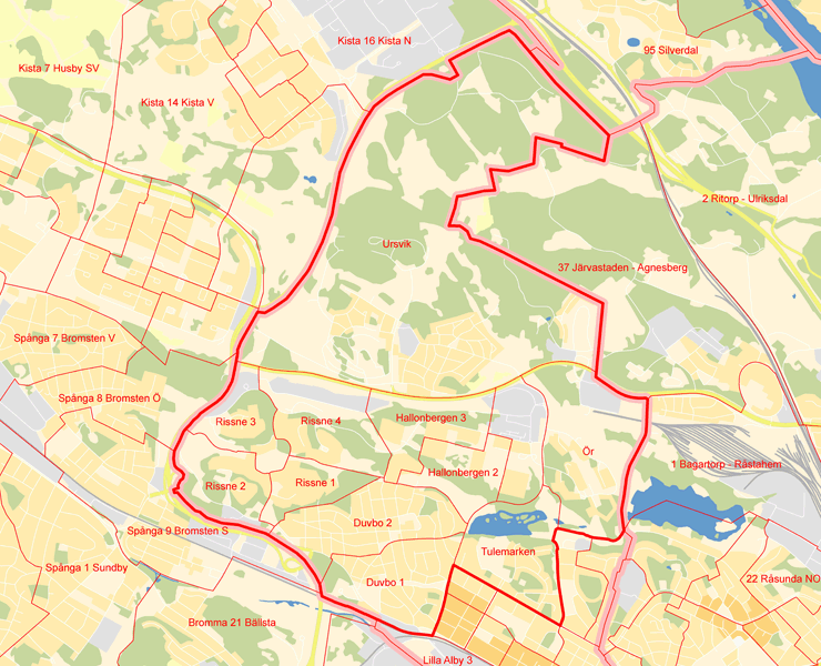 Karta över Norra Sundbyberg