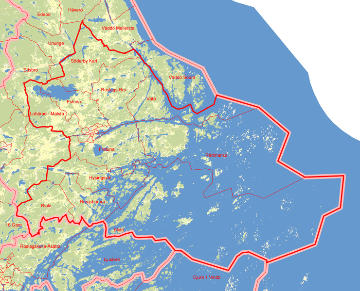 Karta över Norrtälje  Första