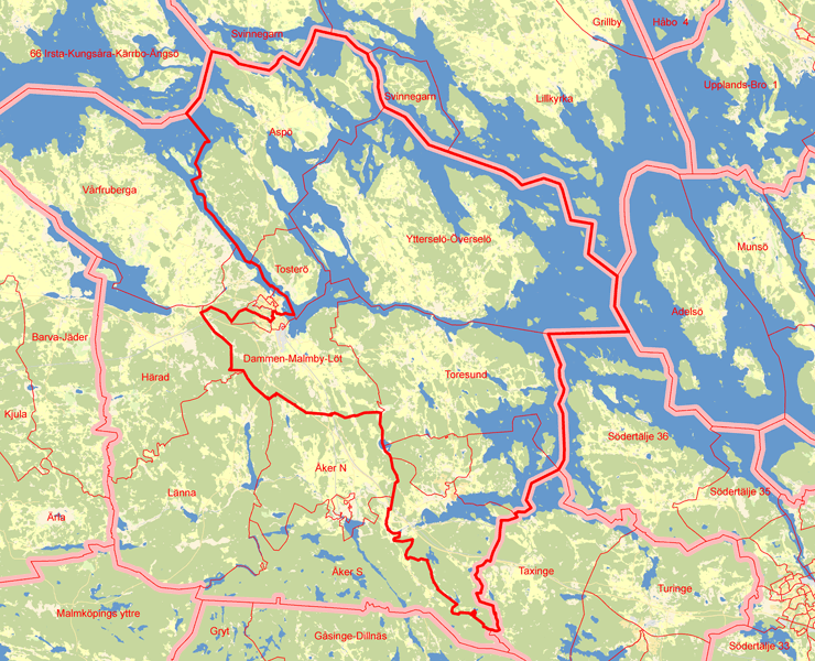 Karta över Strängnäs Östra