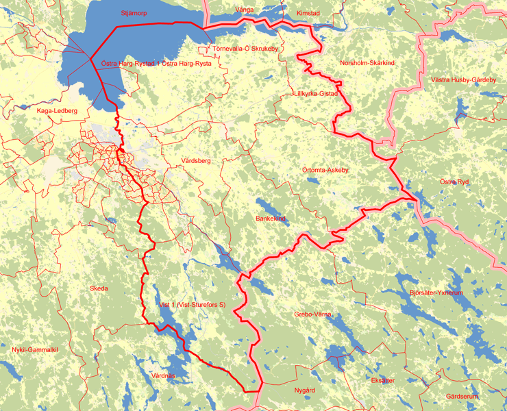Karta över Linköping Nordost