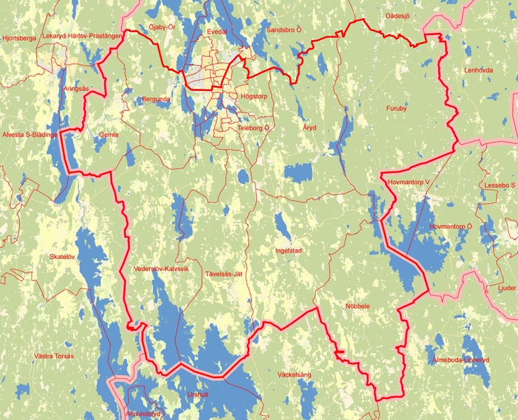 Karta över Växjö Södra