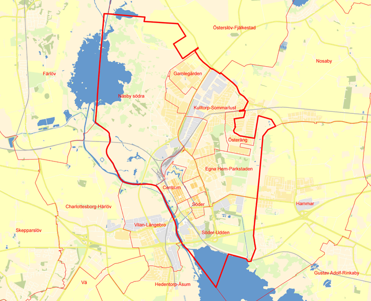 Karta över Kristianstad Centrum