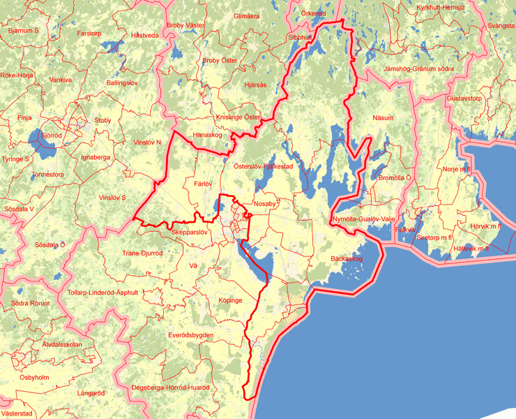 Karta över Kristianstad Norra-Östra