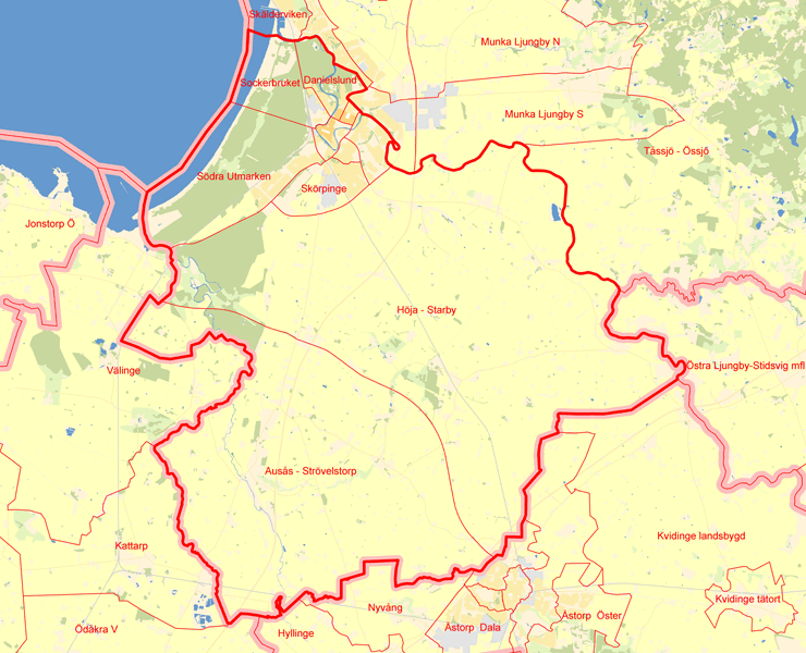 Karta över Ängelholms Södra