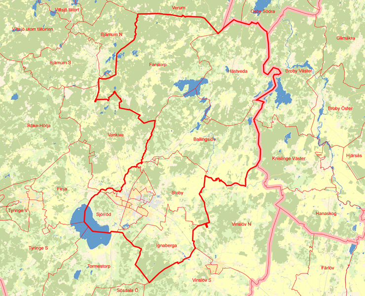 Karta över Hässleholm Centrum-Nordöstra