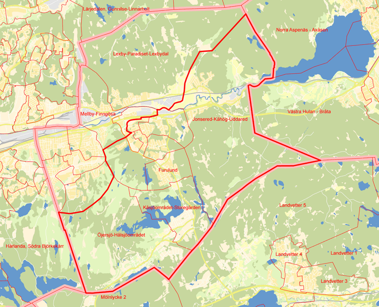 Karta över Sydöstra valkretsen