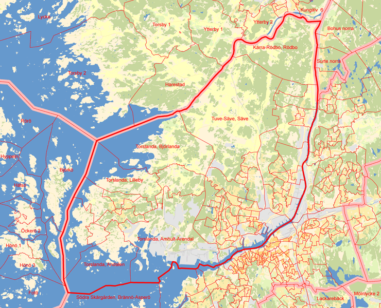 Karta över Göteborg, Hisingen