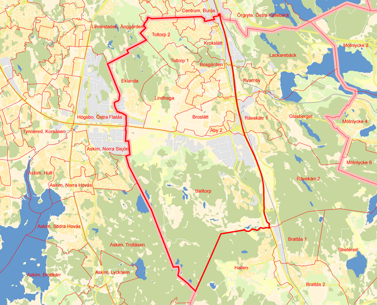 Karta över Mölndal 1