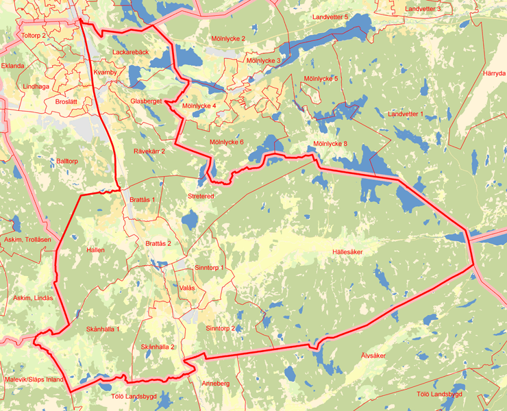 Karta över Mölndal 2