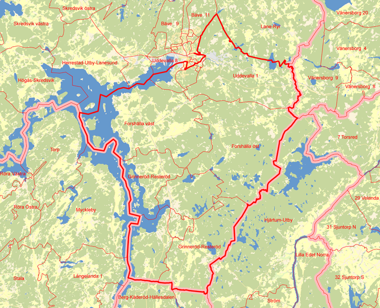 Karta över Uddevalla 1