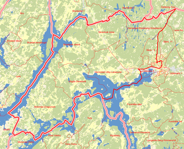 Karta över Uddevalla 2