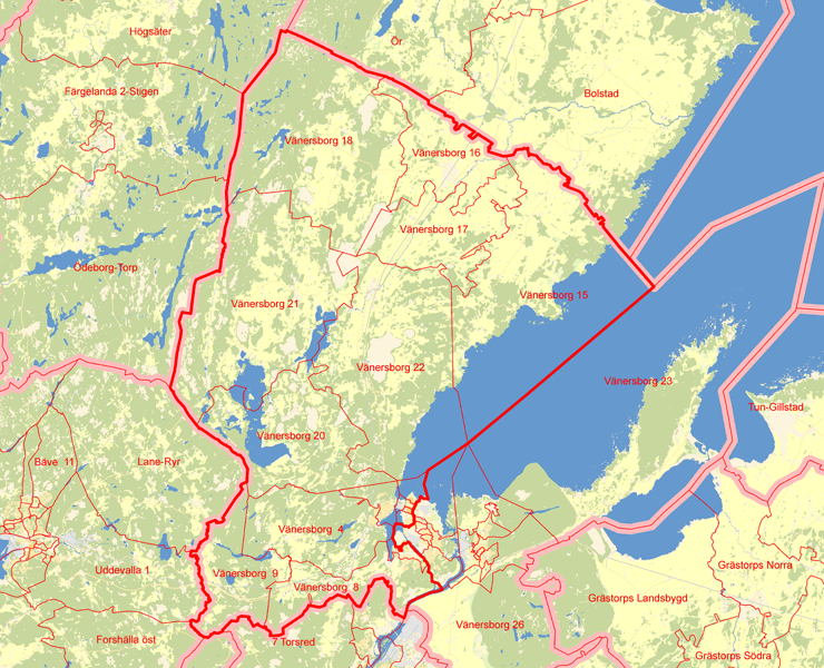 Karta över Vänersborg V