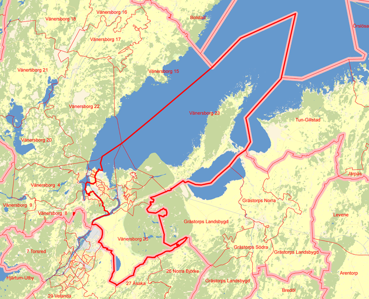 Karta över Vänersborg Ö
