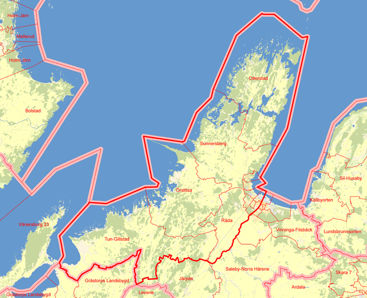 Karta över Lidköpings Västra