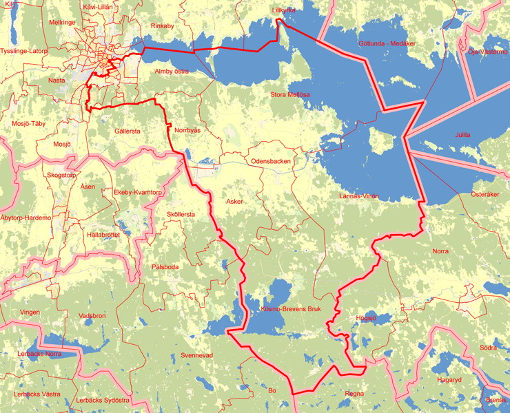 Karta över Örebro Sydöstra
