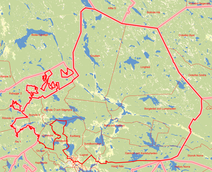 Karta över Falu Norra