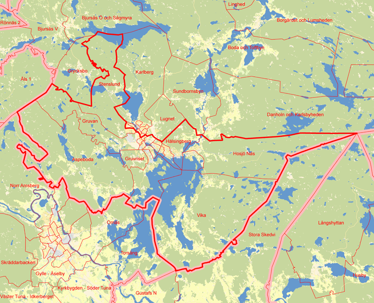 Karta över Falu Södra