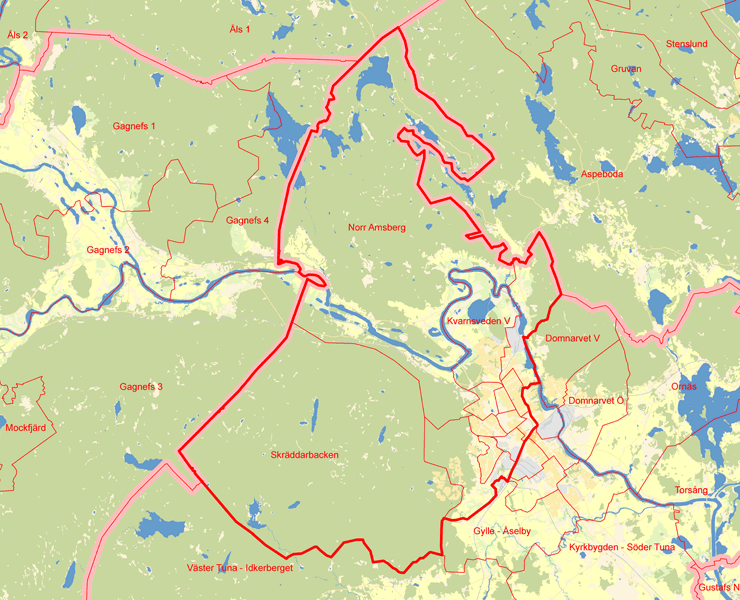Karta över Borlänge  Första