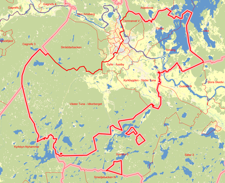 Karta över Borlänge Andra