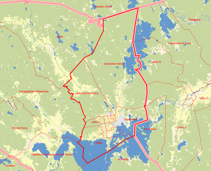 Karta över Sandvikens  första valkrets