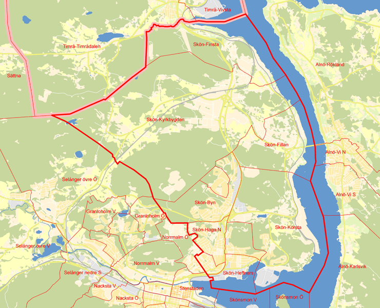 Karta över Sundsvalls  Första