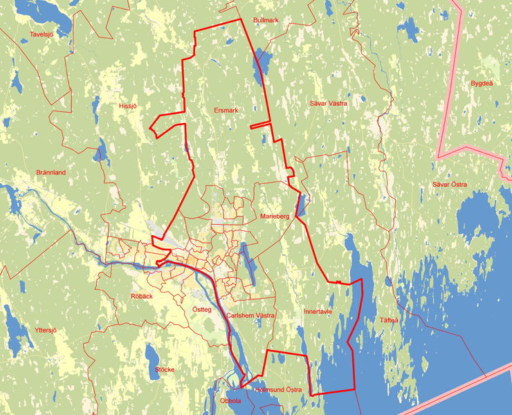 Karta över Umeå centrala