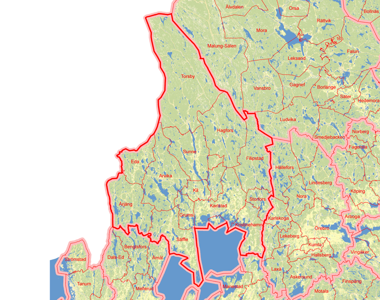 Värmlands län - Karta - Val 2010