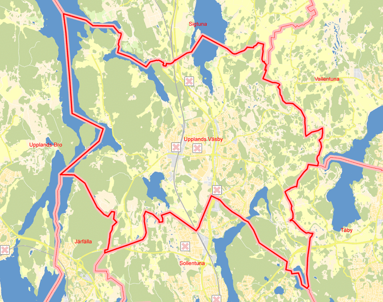 Karta över Upplands Väsby