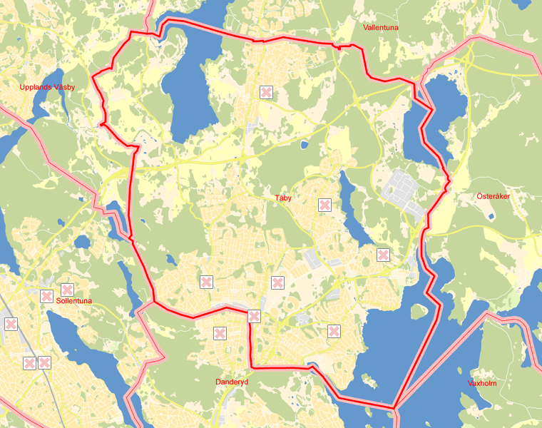 Karta över Täby
