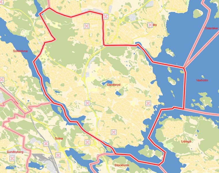 Karta över Danderyd