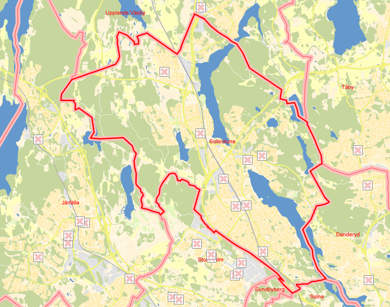Karta över Sollentuna