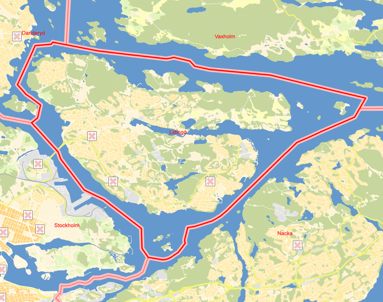 Karta över Lidingö